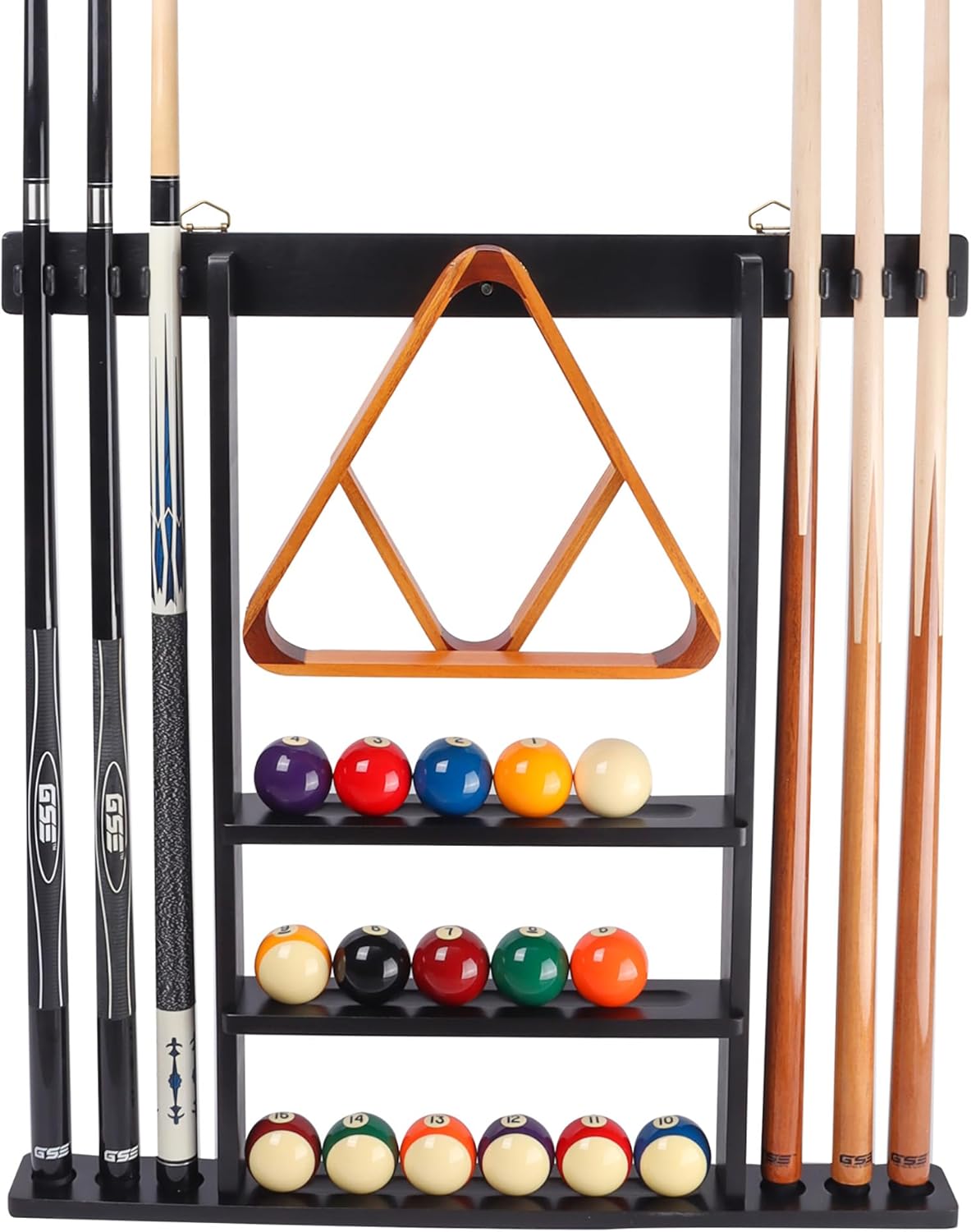 GSE Games & Sports Expert Wall Mount Rack for Cue Sticks