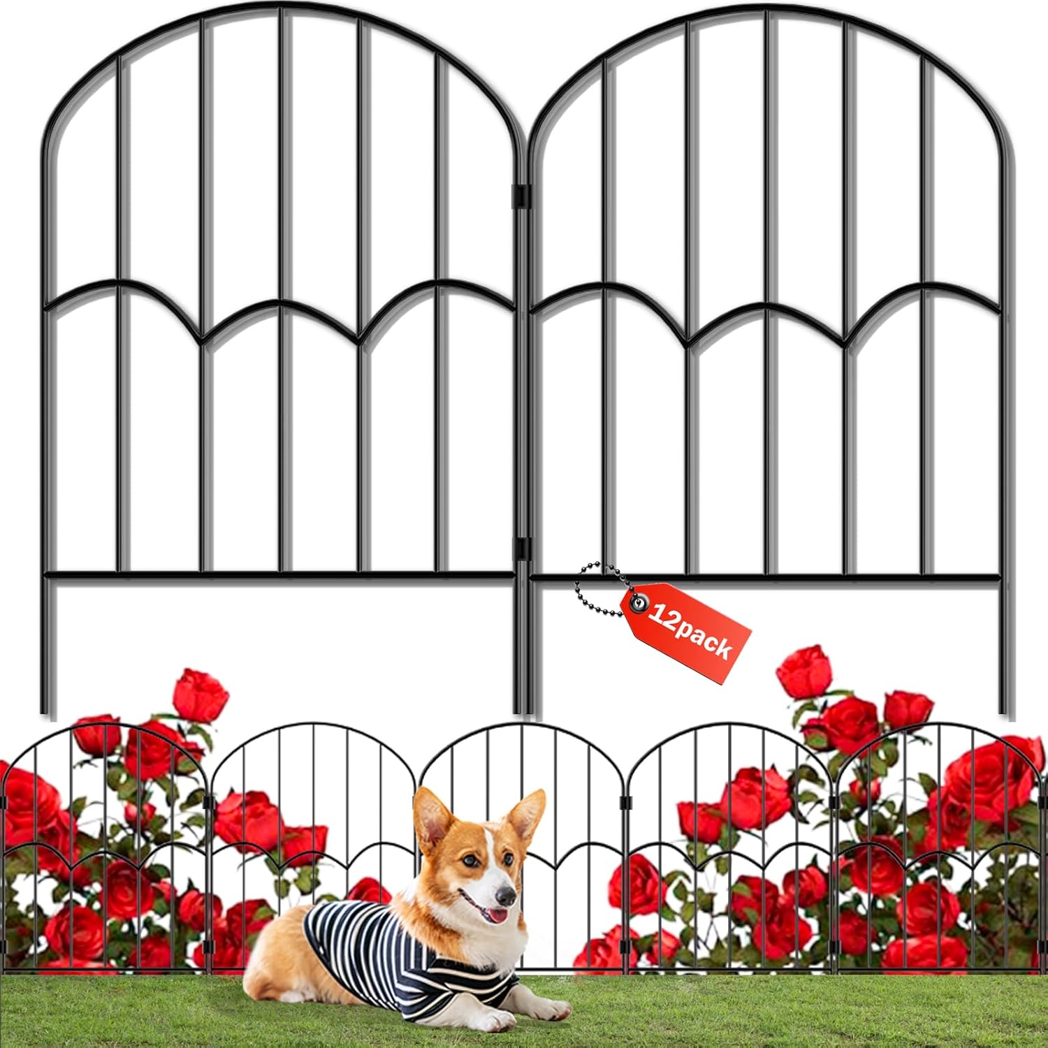 24 Panels Decorative Garden Fence for Yard and Landscaping