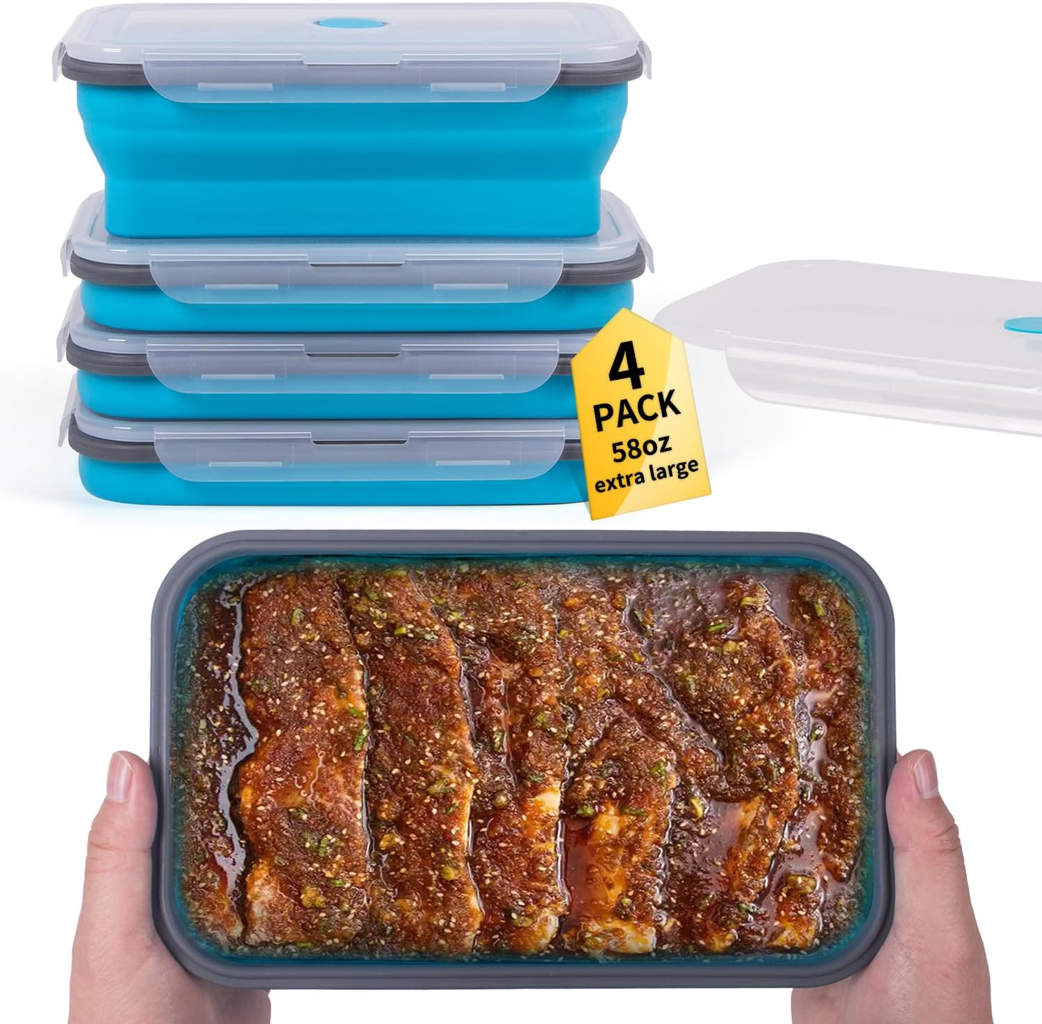 Extra Large Collapsible Food Storage Containers for Kitchen Use