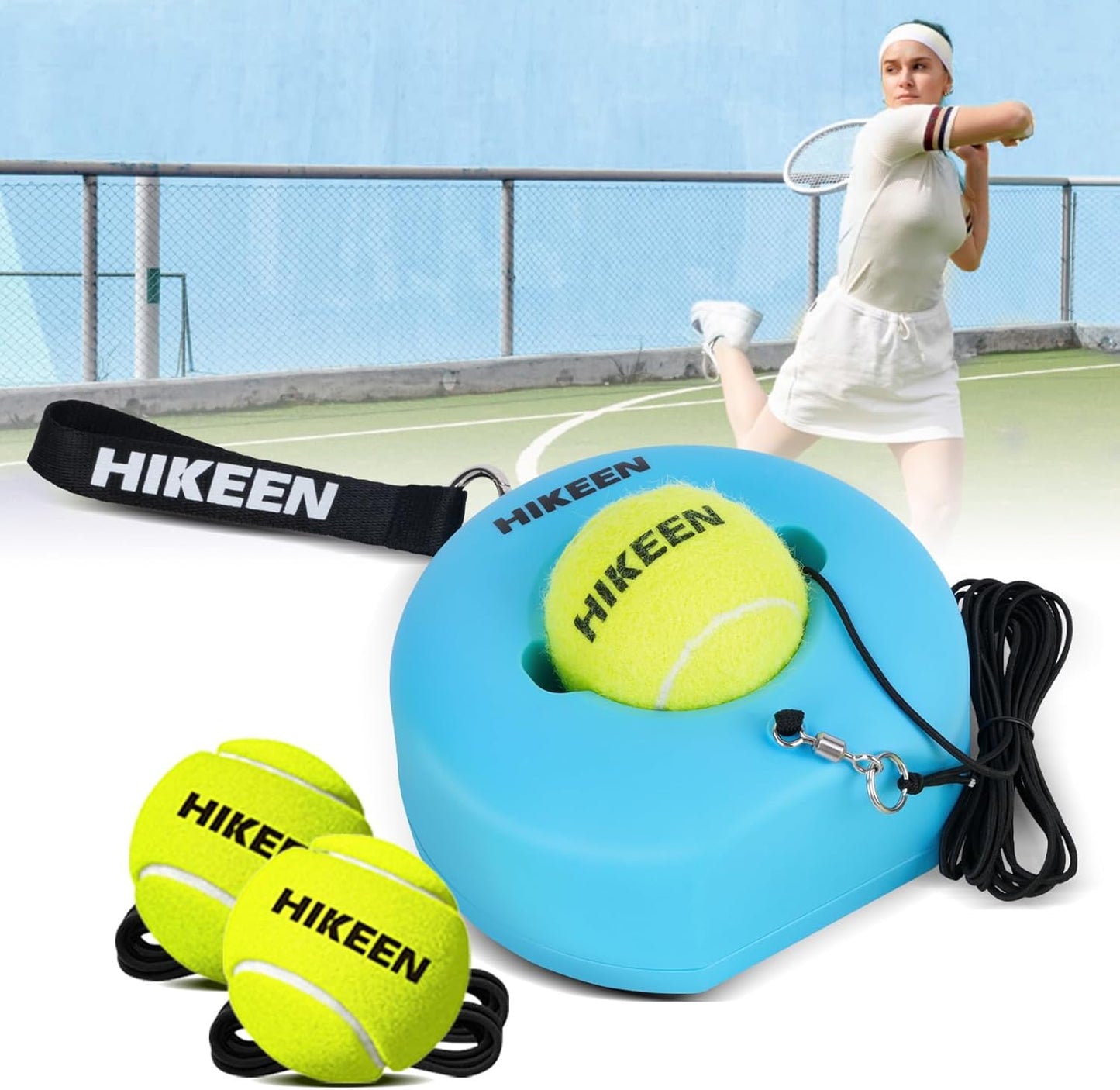 Hikeen Premium Tennis Trainer Rebound Set for Solo Practice