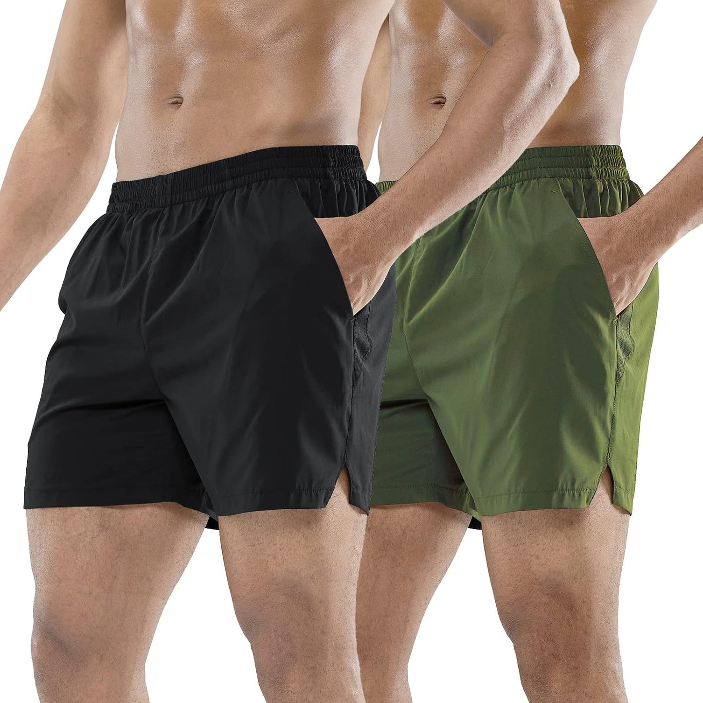 MIER Men's Workout Running Shorts Quick Dry 5 Inches Lightweight