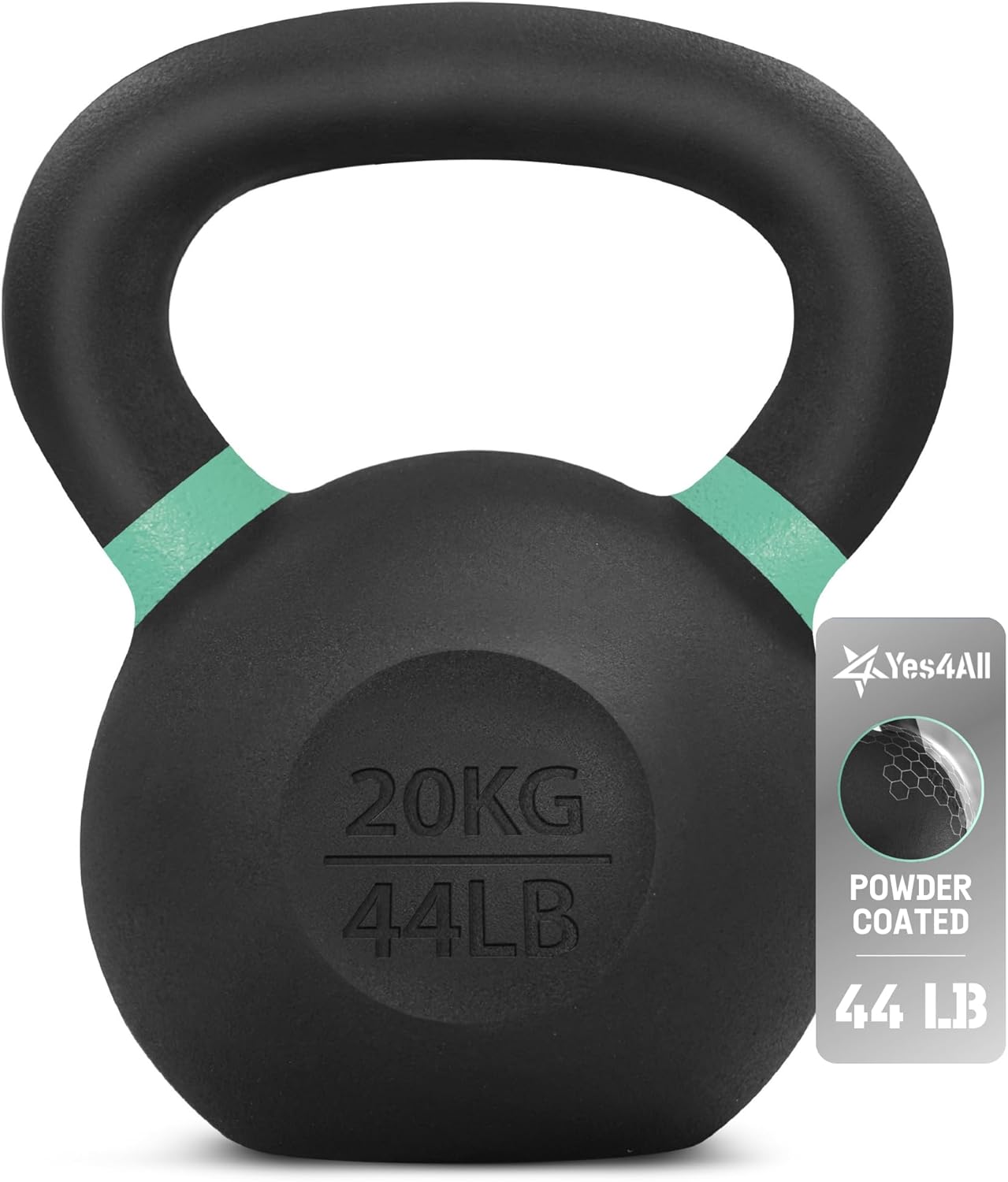 Yes4All Powder Coated Kettlebell for Strength Training and Fitness