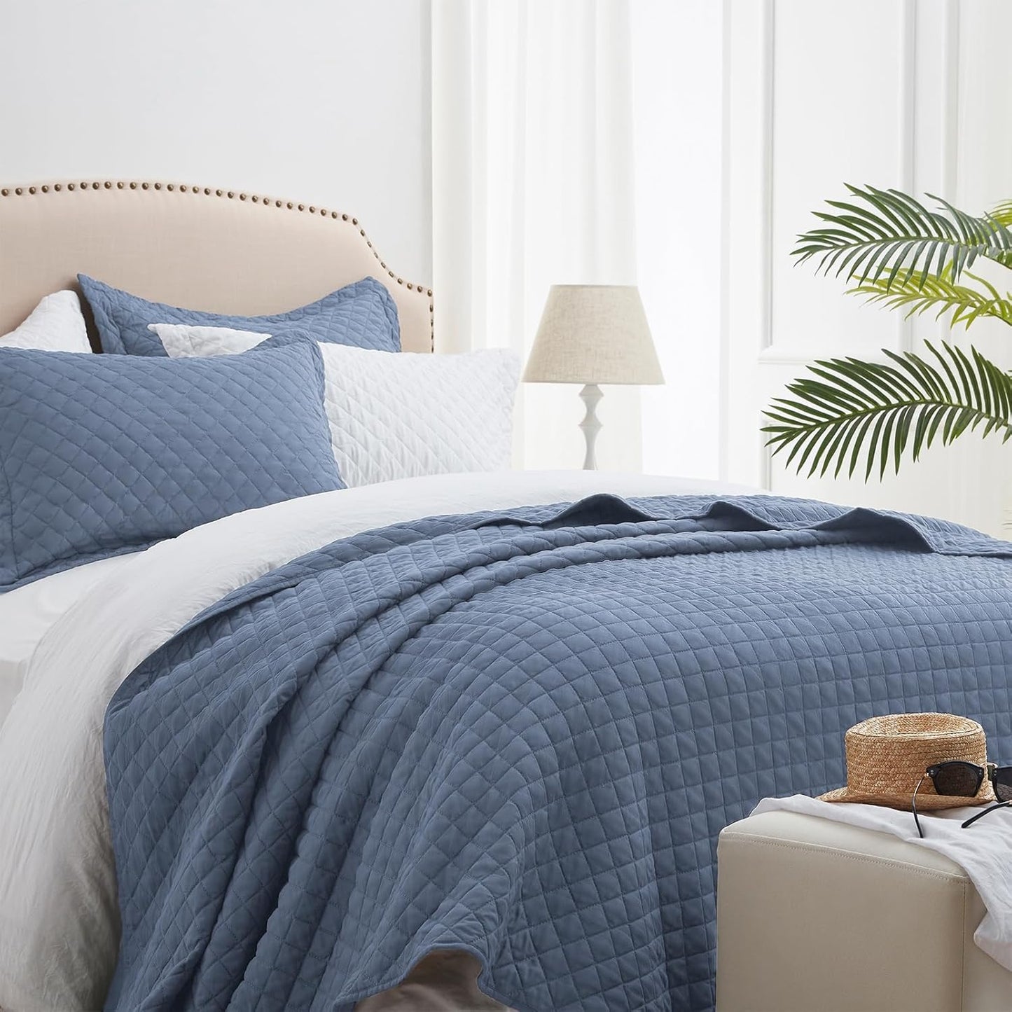 Queen Quilt Bedding Set Blue by SunStyle Home for All Seasons