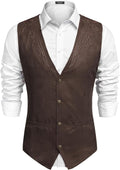 Men's Suede Leather Vest for Stylish Cowboy Western Look