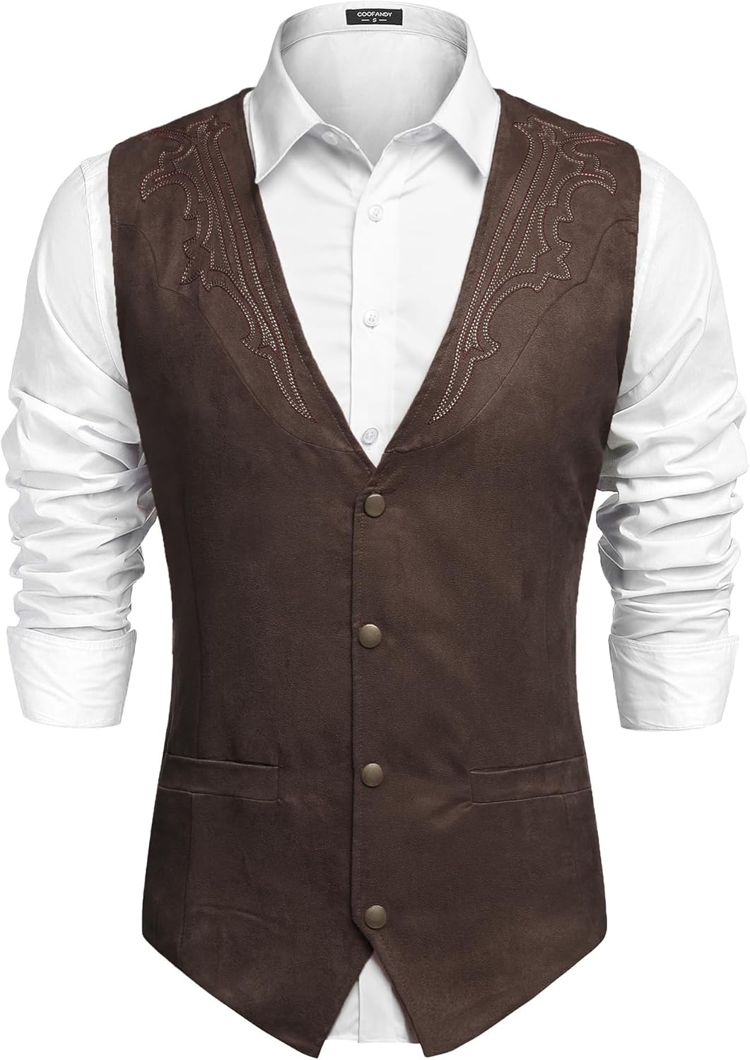 Men's Suede Leather Vest for Stylish Cowboy Western Look