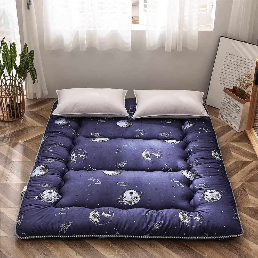 Navy Space Adventure Floor Futon Mattress for Kids and Adults