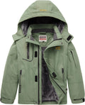 Boy's Waterproof Ski Jacket Warm Fleece Hooded Winter Snow Coat - Warm