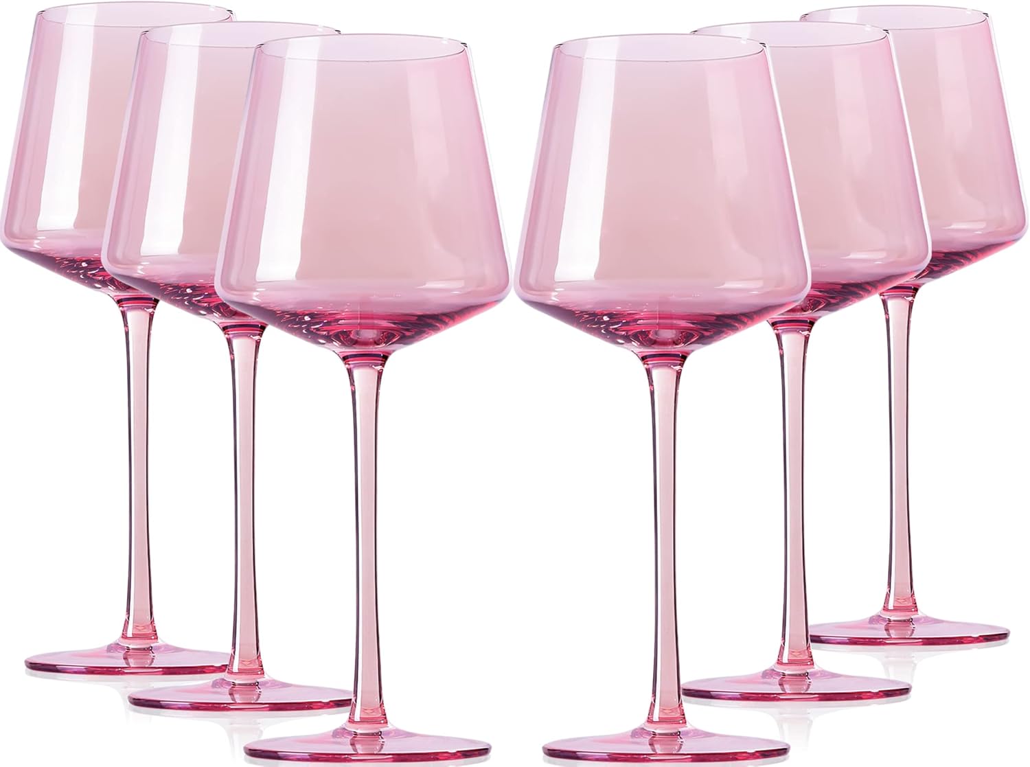 Colorful Pink Wine Glasses Set of 6 for All Occasions