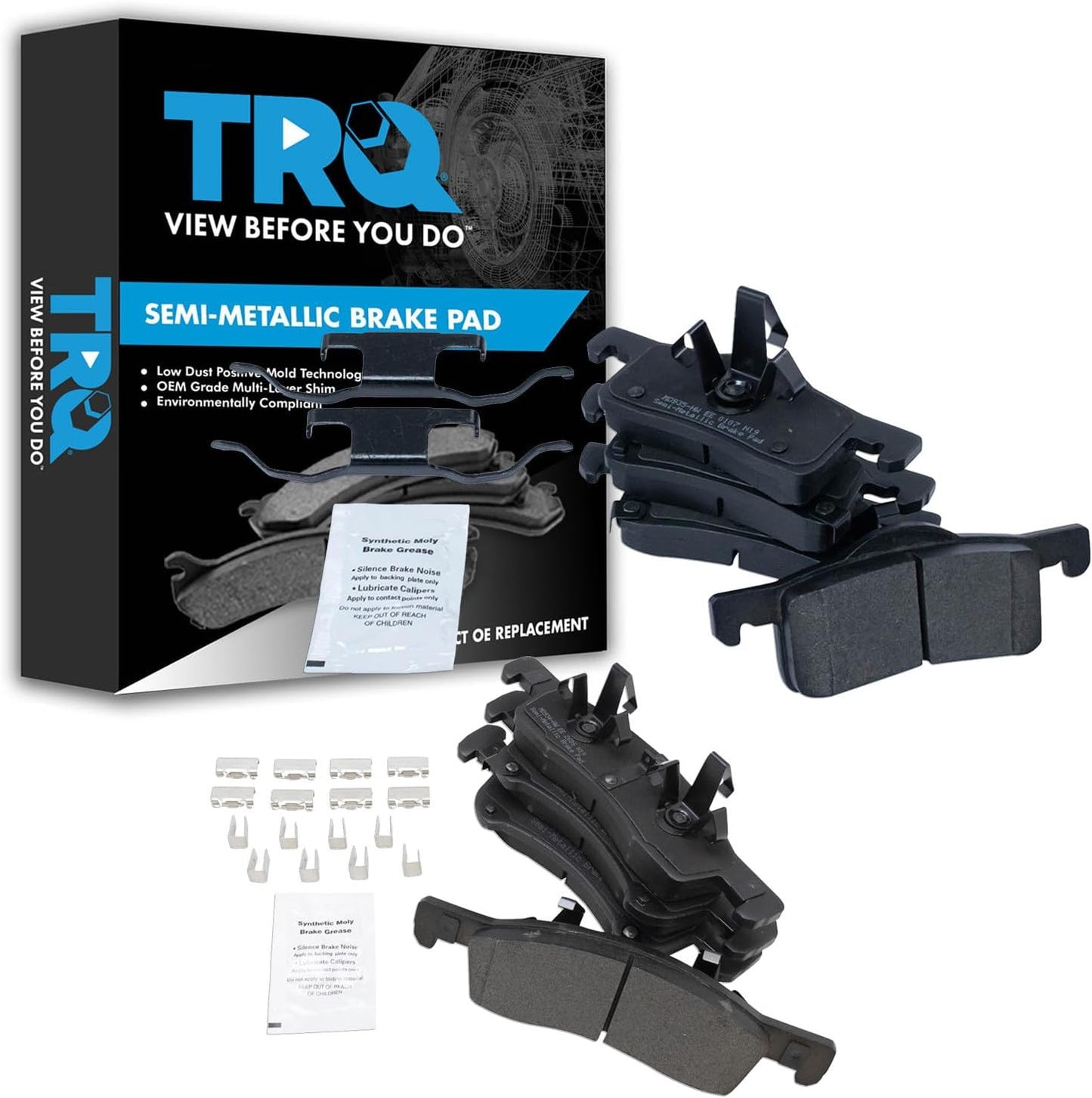 TRQ Front and Rear Brake Pad Set for 2003-2006 Ford Expedition
