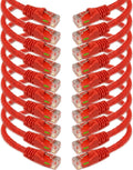 Cat5e 50 ft Red Ethernet Patch Cable 10 Pack - Reliable Home