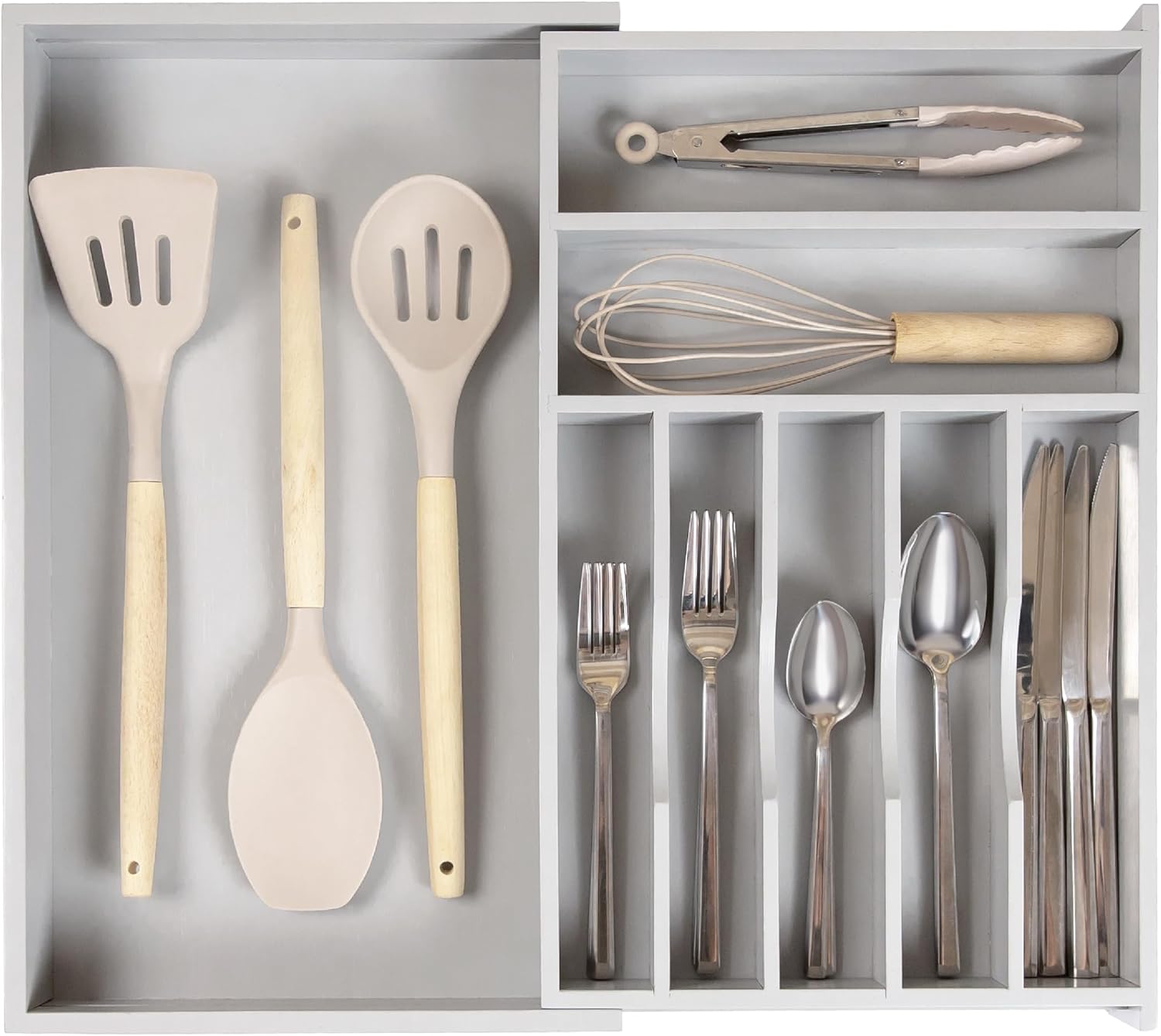 Premium Silverware Organizer for Kitchen Drawers, Expandable Design