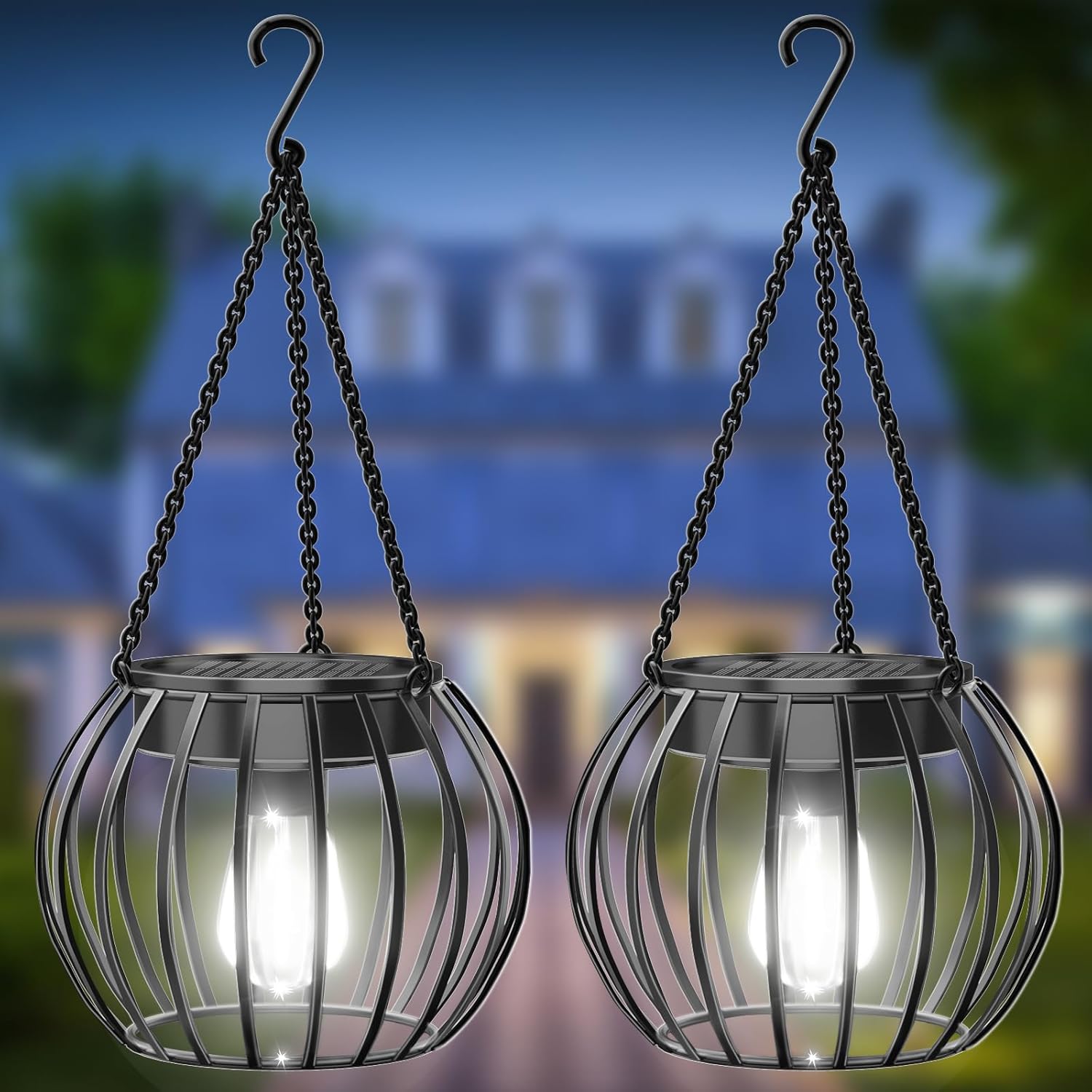 UBright Solar Powered Lights Outdoor Waterproof Hanging Lanterns