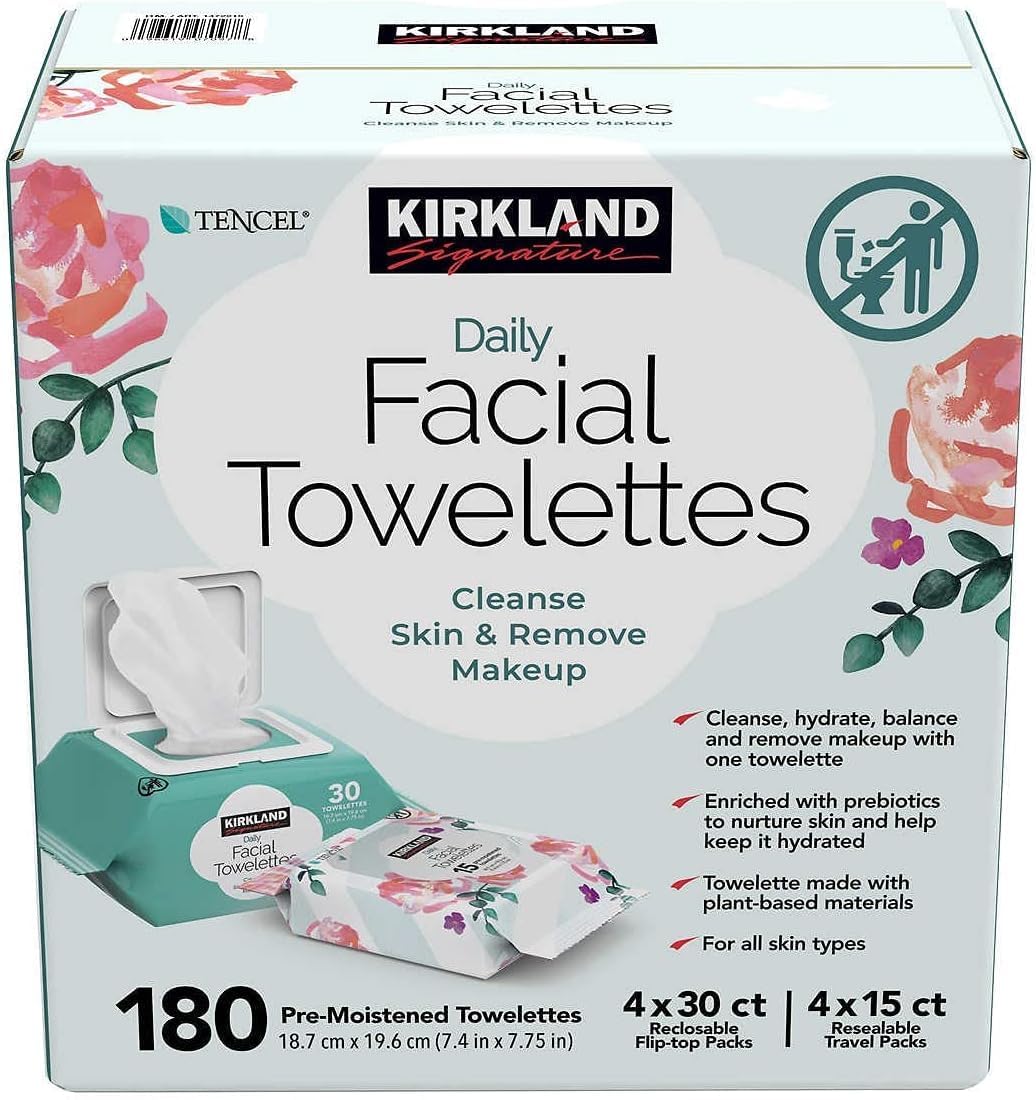 Kirkland Signature Daily Facial Towelettes for Gentle Cleansing