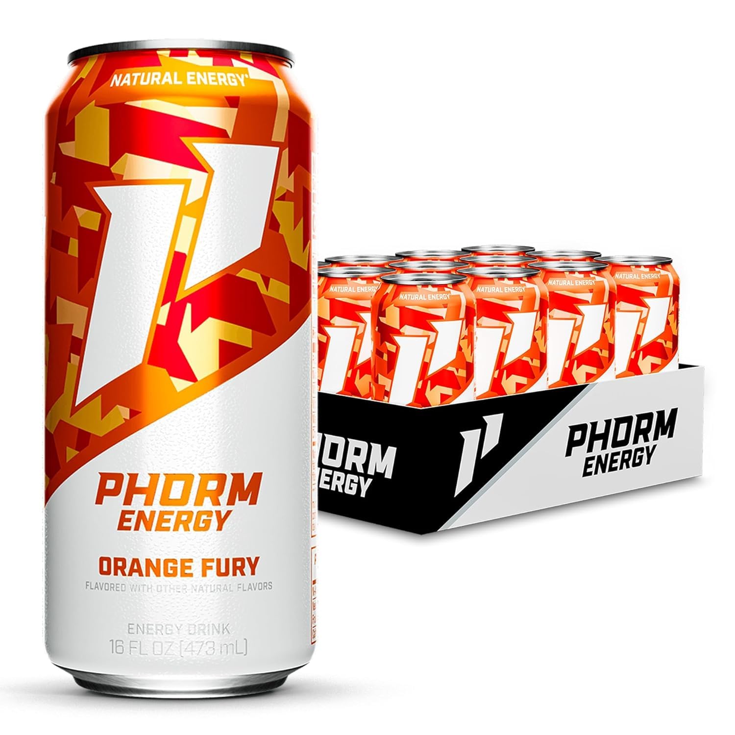Phorm Energy Drink Orange Fury Flavor with Natural Caffeine