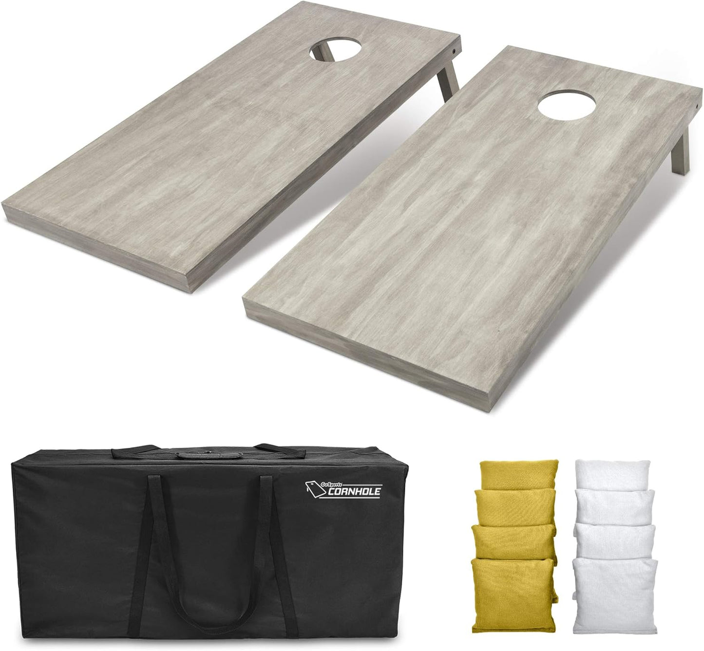 GoSports 4 ft x 2 ft Wooden Cornhole Boards Set with Bags