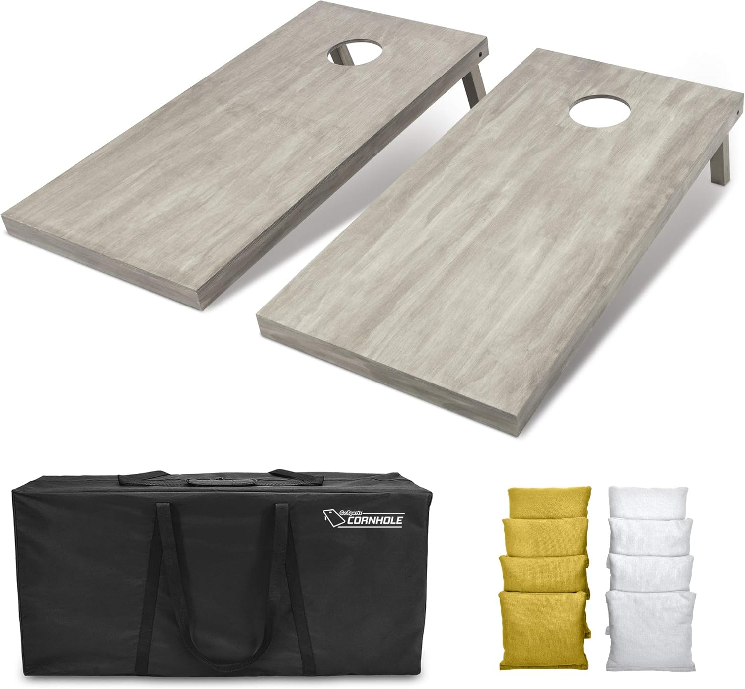 GoSports 4 ft x 2 ft Wooden Cornhole Boards Set with Bags