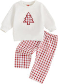 Toddler Firetruck Christmas Outfit Set - Soft Cotton Pullover & Plaid