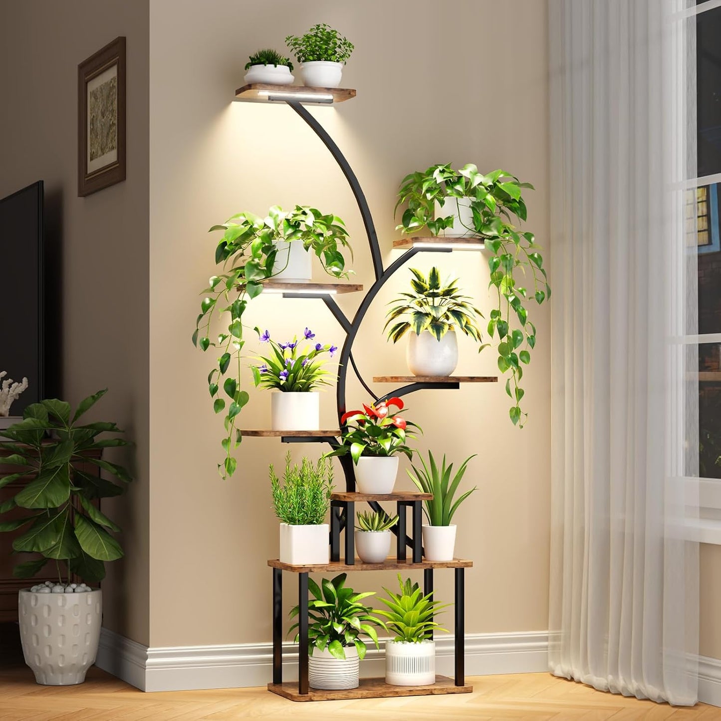 C3 Plant Stand Indoor with Grow Lights - 62.2in Tall Display