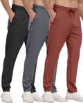 3 Pack Mens Athletic Sweatpants with Zipper Pockets - Versatile best