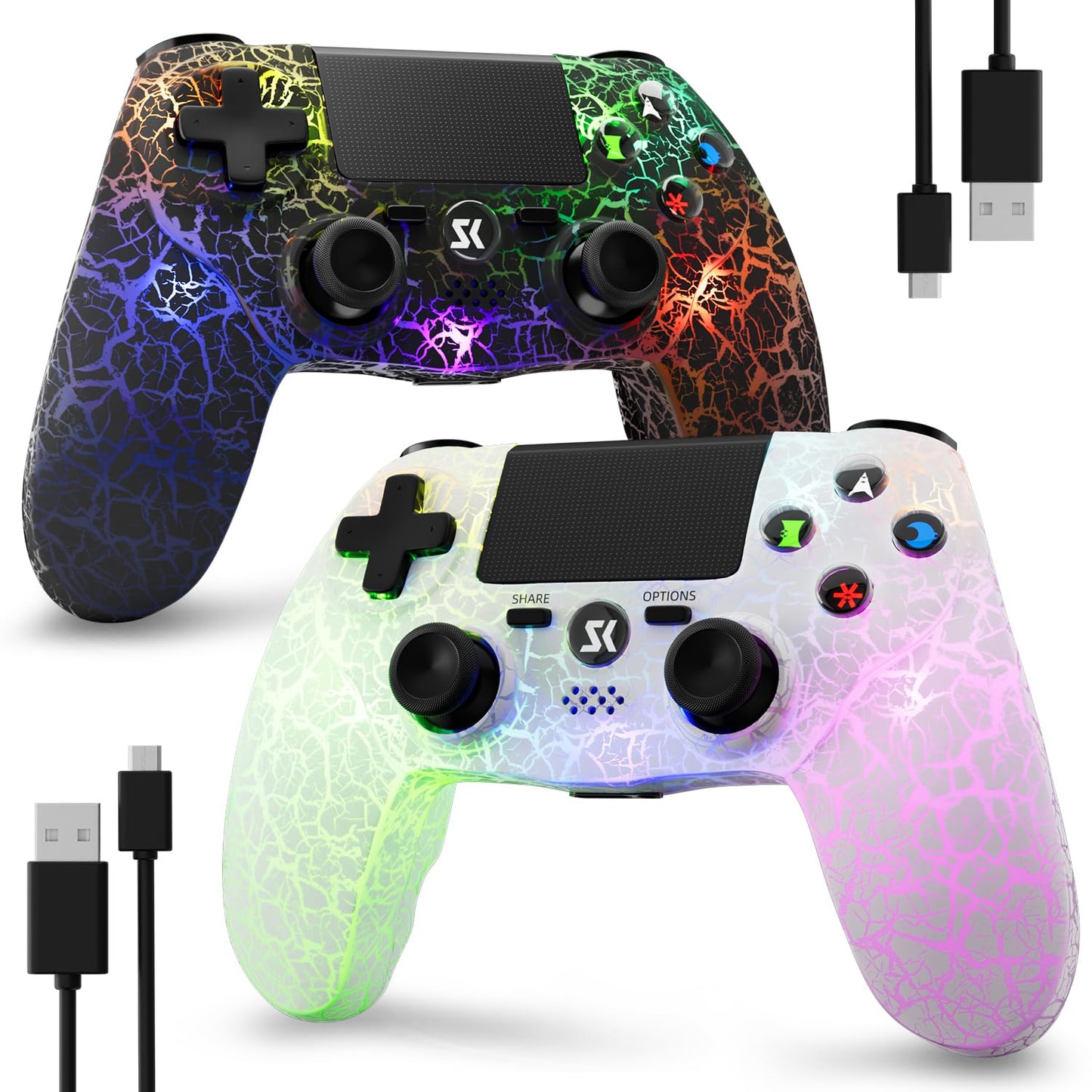 ISHAKO 2Pack Wireless Game Controller for PS4 and PC Gaming