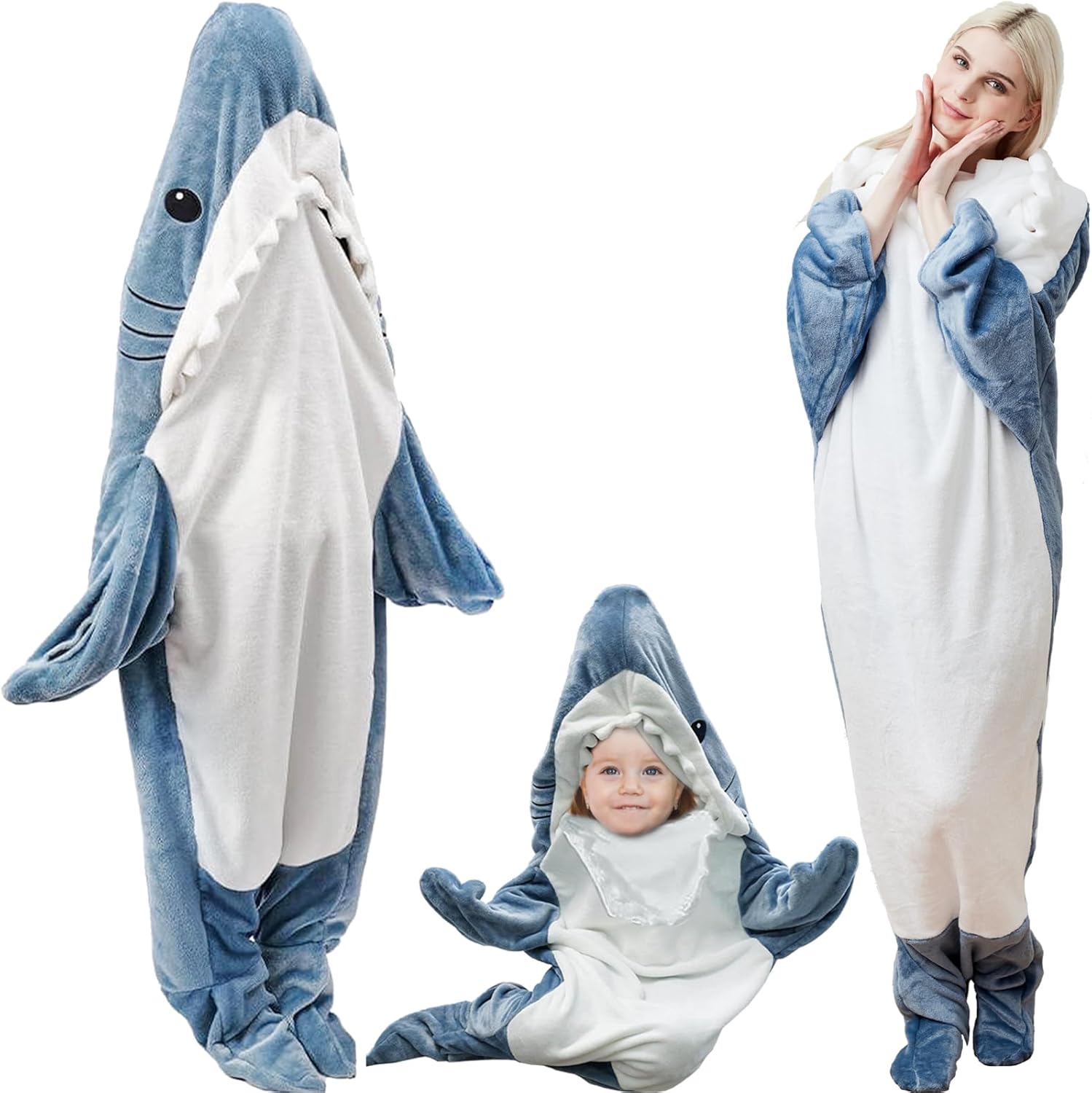 Cozy Shark Blanket Hoodie for All Ages!