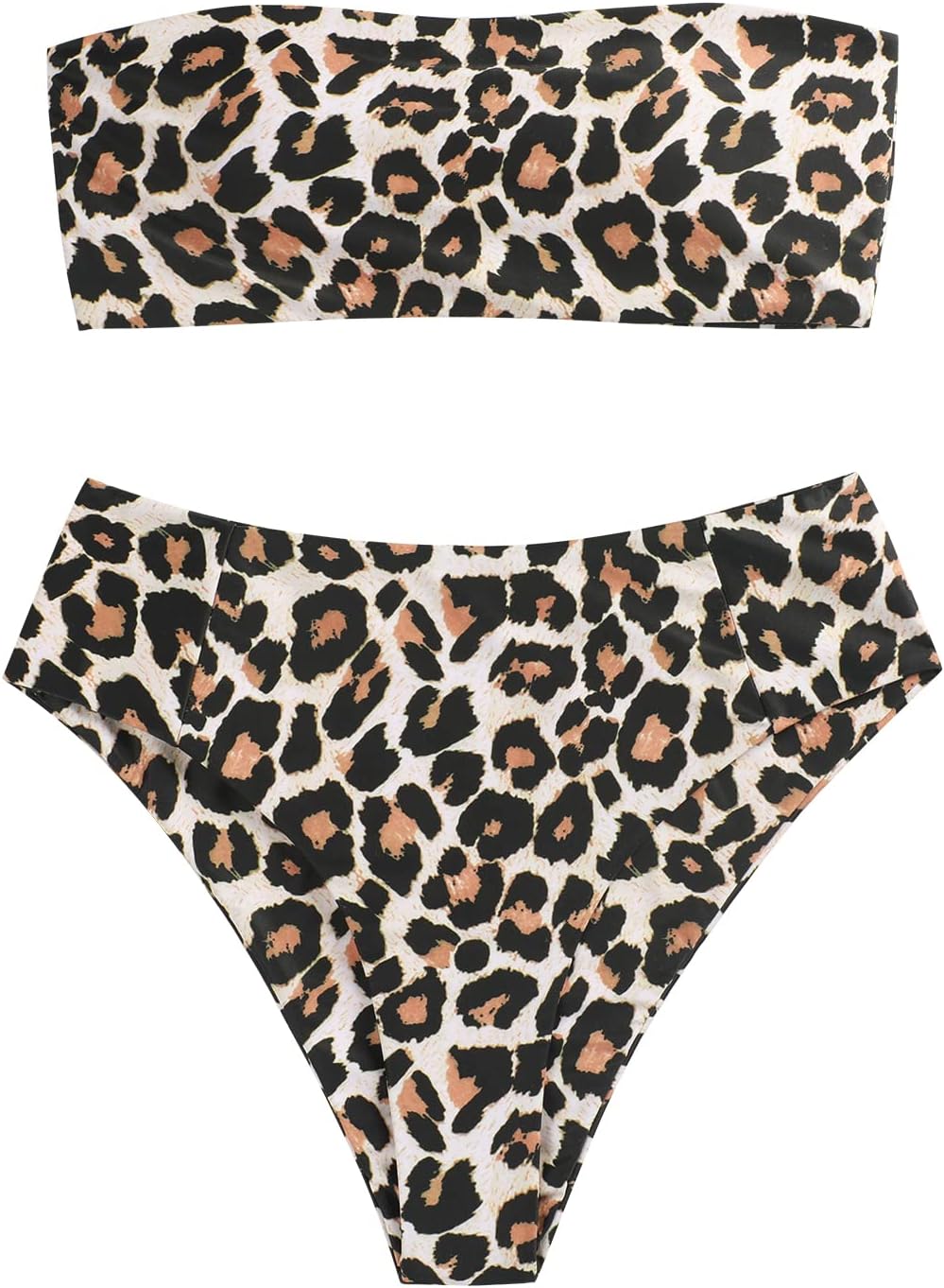 ZAFUL Women's High Cut Bandeau Bikini Set for Beach Fun