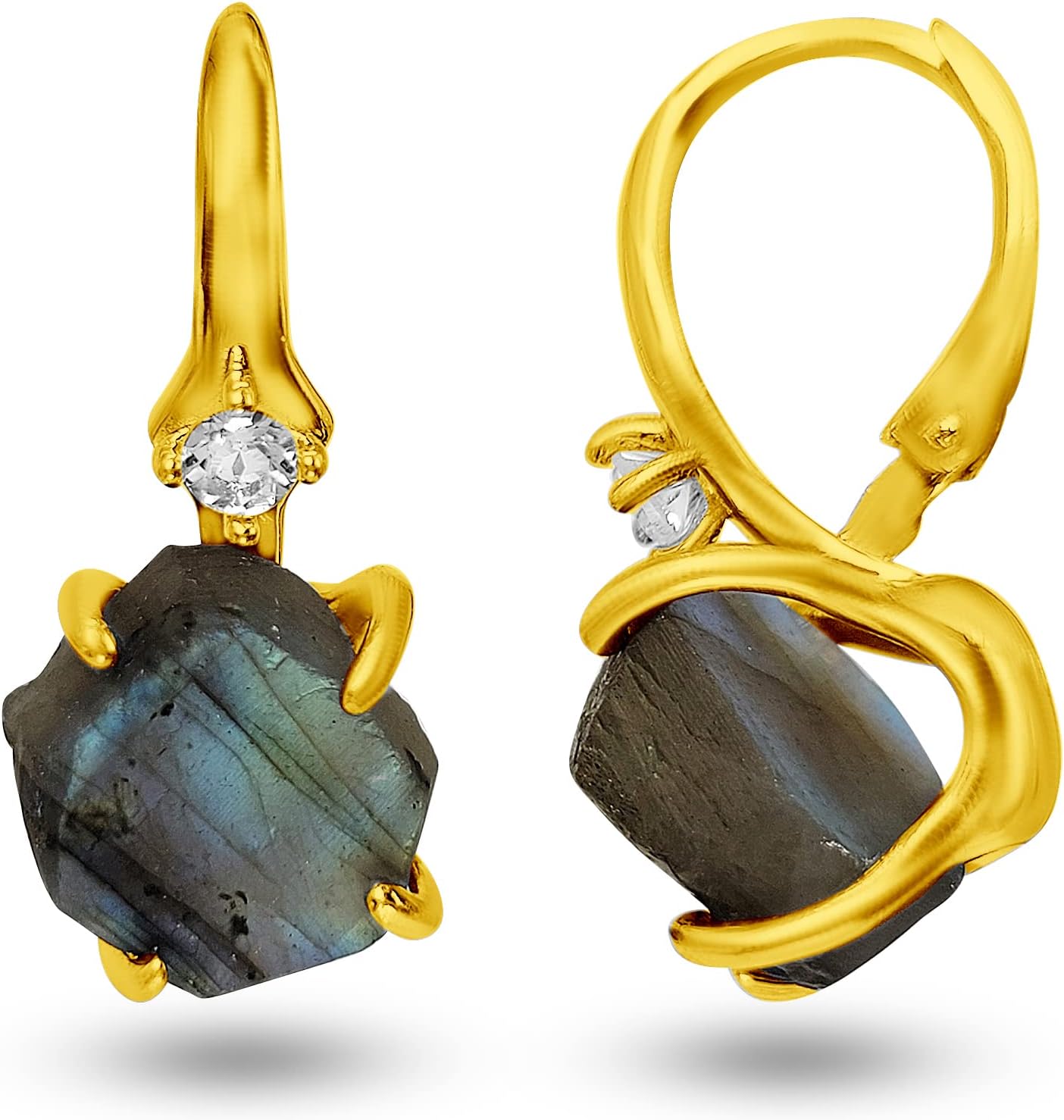 Real Raw Crystal Drop Earrings for Unique Birthstone Gifts