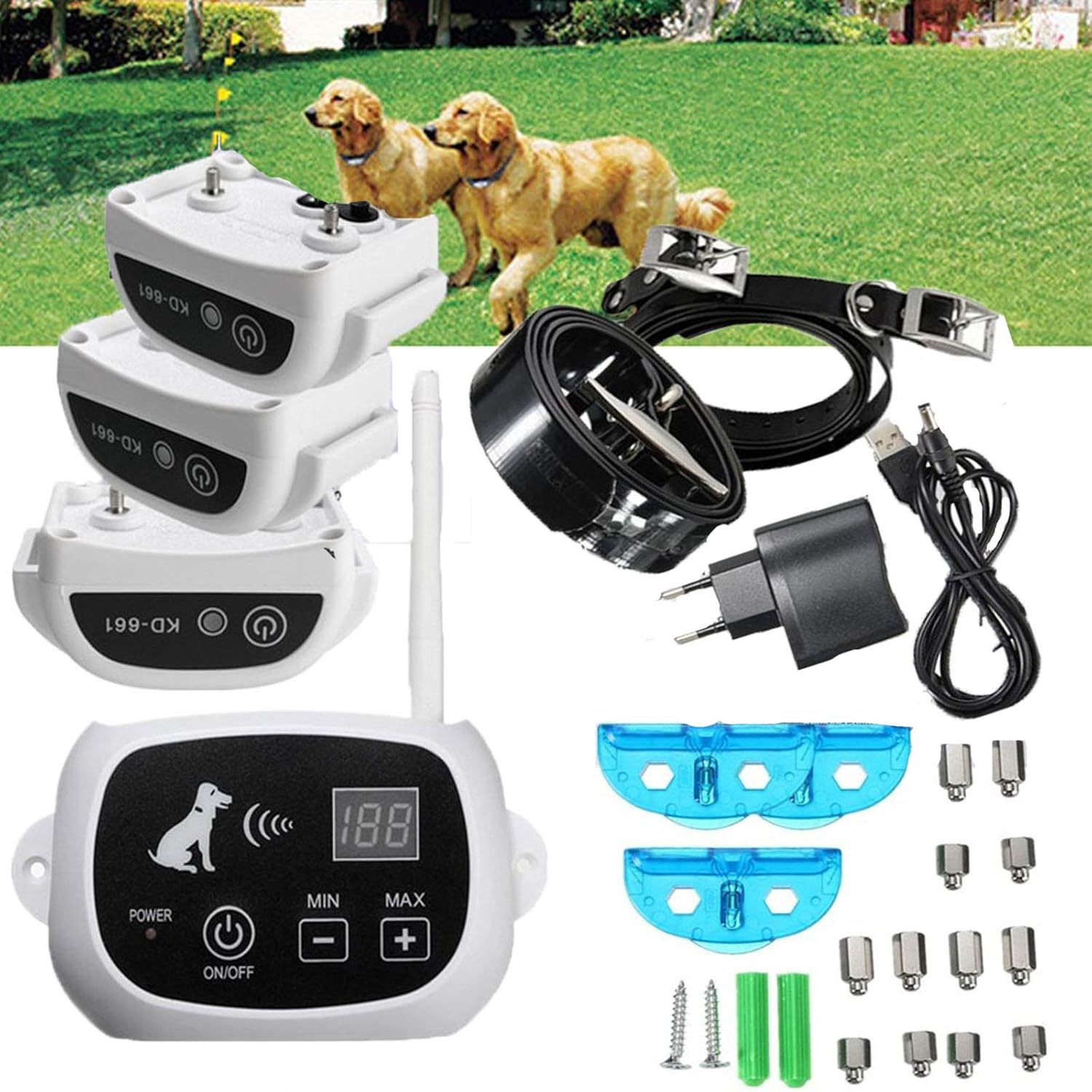Safest Wireless Dog Fence - Vibrate/Shock Collar - 990 ft Range