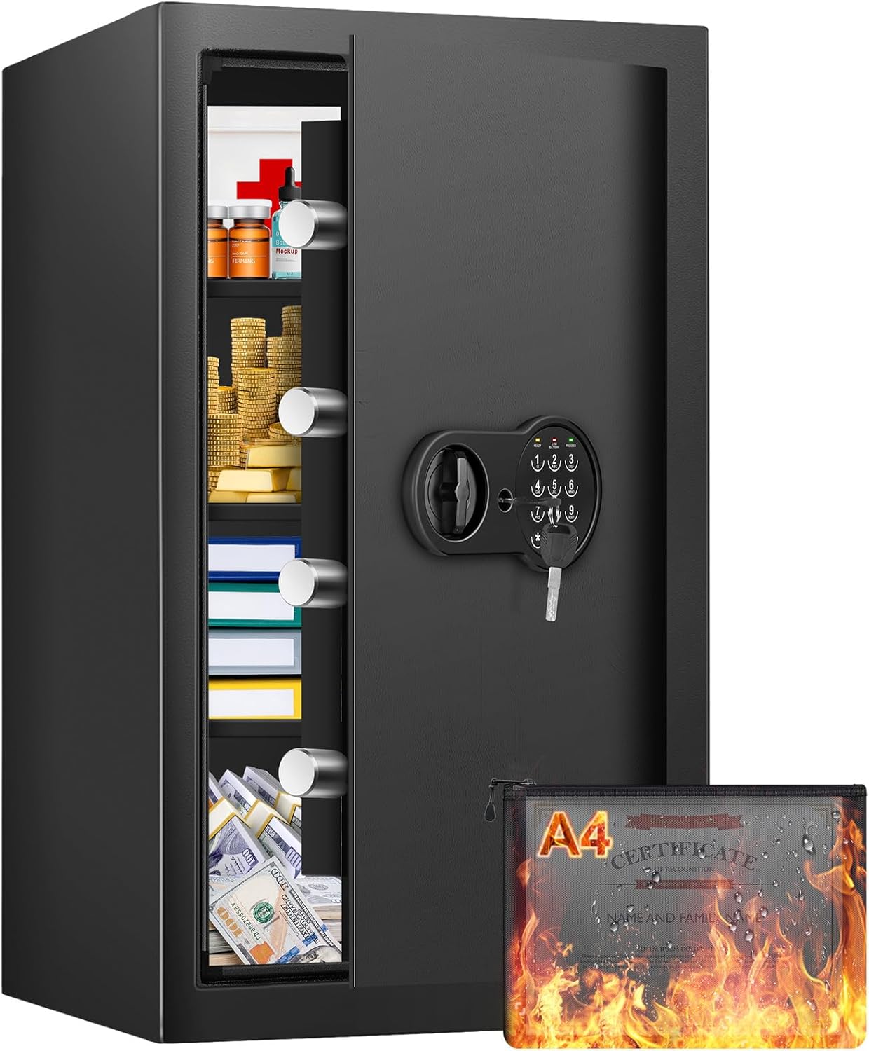 27.65in Tall Extra Large Home Safe Box for Valuables Protection