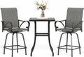 MFSTUDIO Patio Swivel Bar Set 3-Piece - Durable High Top Bistro