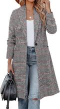 Womens Notch Lapel Double Breasted Mid Long Pea Coat - Warm Look