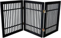 Pet Dog Gate Freestanding Acacia Hardwood 3-Panel 24 in - Portable