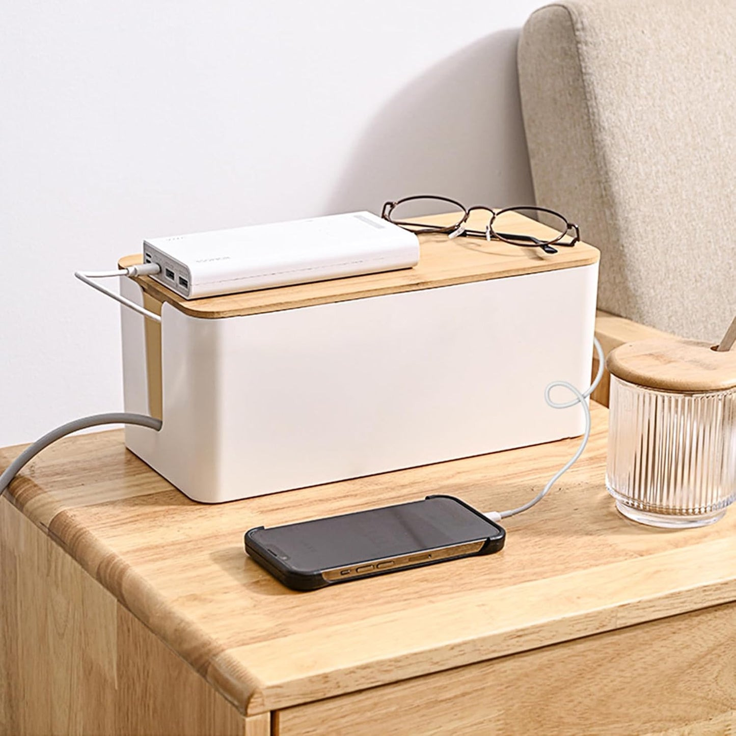 MAXTBEE Cable Organizer Box - Clutter-Free Solution