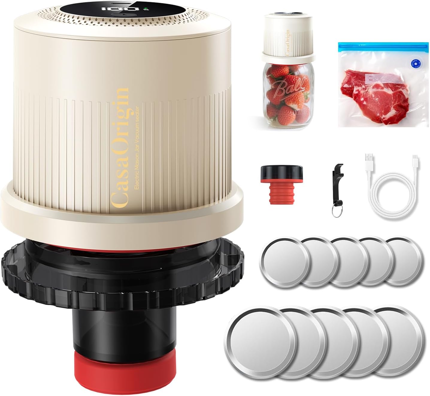 Electric Mason Jar Vacuum Sealer Kit for Perfect Food Storage