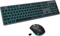 Wireless Keyboard and Mouse Combo - Slim Rechargeable Backlit Set