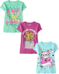 Girls School Days Short Sleeve Graphic T-Shirts 3-Pack - Comfortable