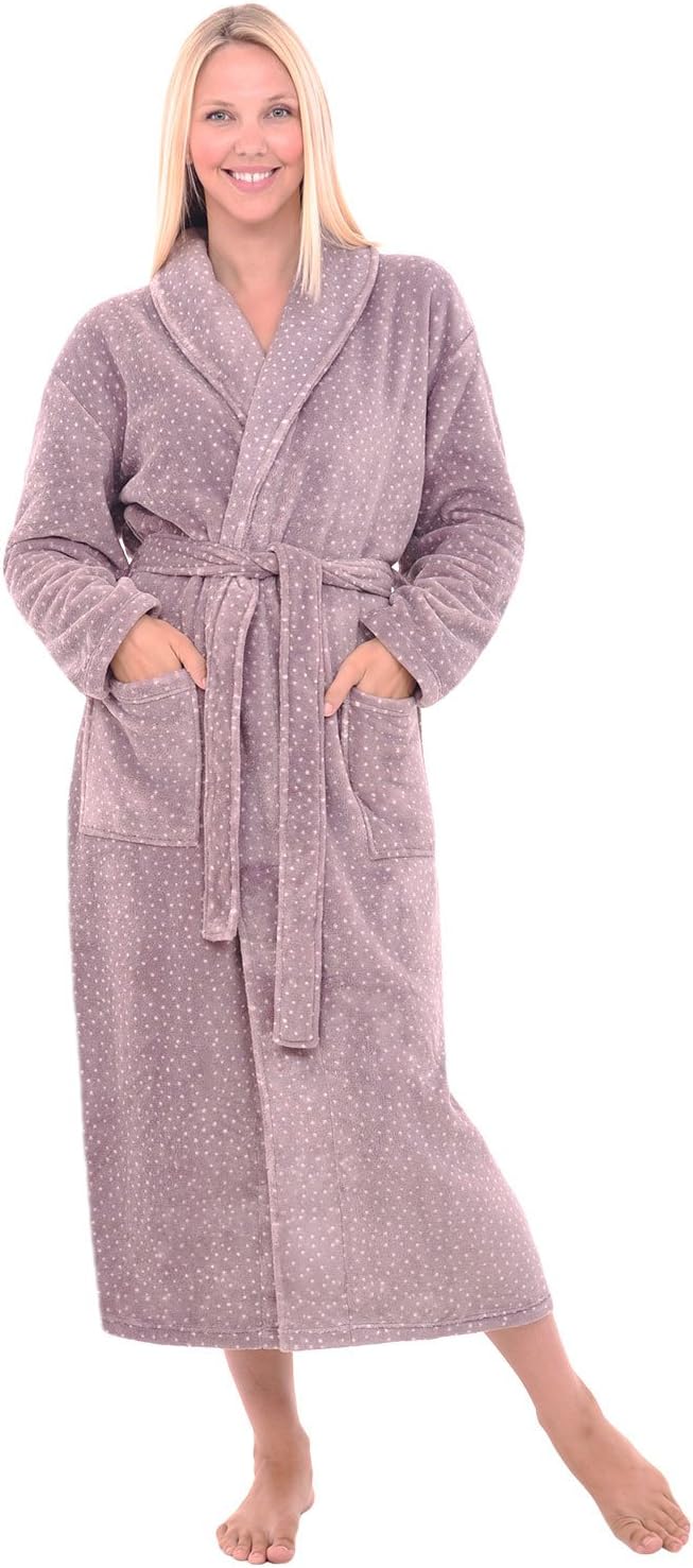 Alexander Del Rossa Plush Robe for Women - Cozy Winter Comfort