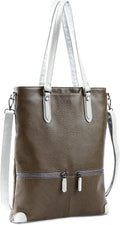 Lassviin Laptop Tote Bag Leather Work Tote - Lightweight Waterproof