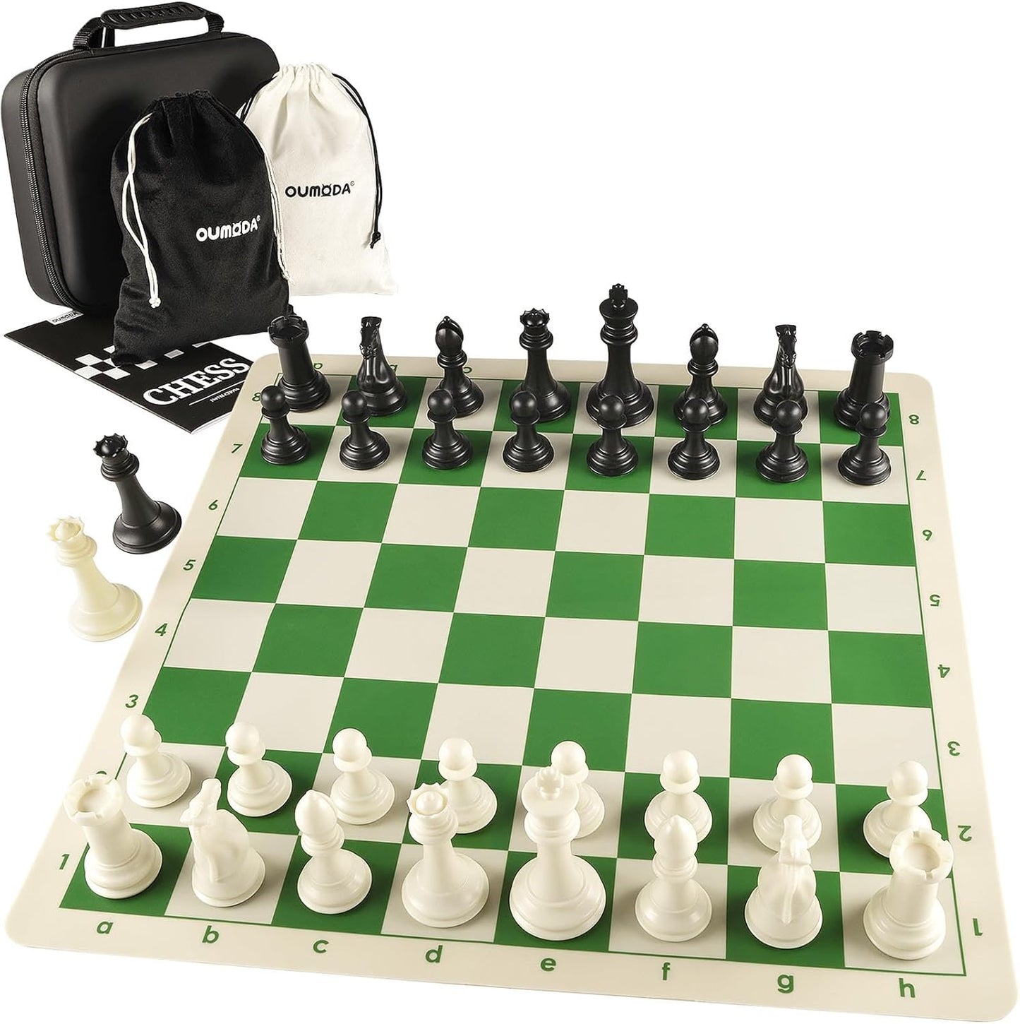 4in King Tournament Chess Set with Foldable Silicone Board