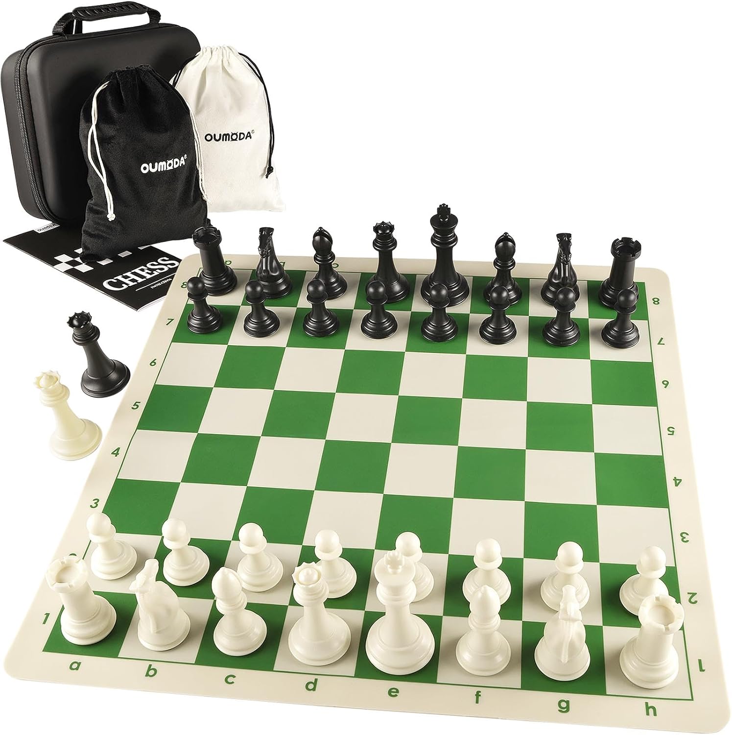 4in King Tournament Chess Set with Foldable Silicone Board