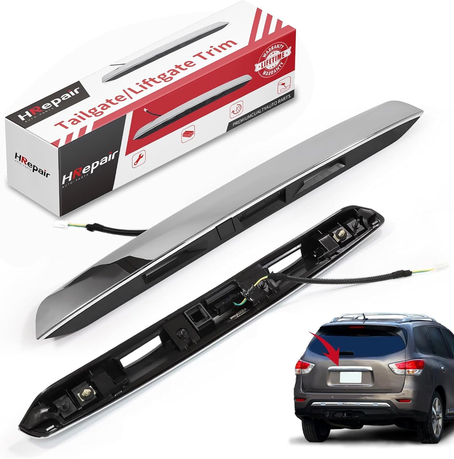 Chrome Tailgate Handle Garnish Finisher for Nissan Pathfinder