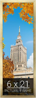 wallsthatspeak 6x21 Gold Picture Frame for Posters and Artwork - Sleek