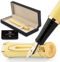 Yellow Fountain Pen Set for Men & Women - 18K Gilded Medium Nib