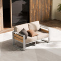 Outside Aluminum Loveseat Sofa - All-Weather Metal Patio
