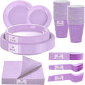 Lavender Plates 210Pc Light Purple Disposable Dinnerware Set - Party