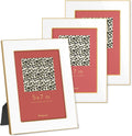 5x7 Enamel Picture Frame White with Gold Edge - Stylish Display