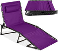Purple Patio Chaise Lounge Chair 300lb Capacity - Folding Recliner