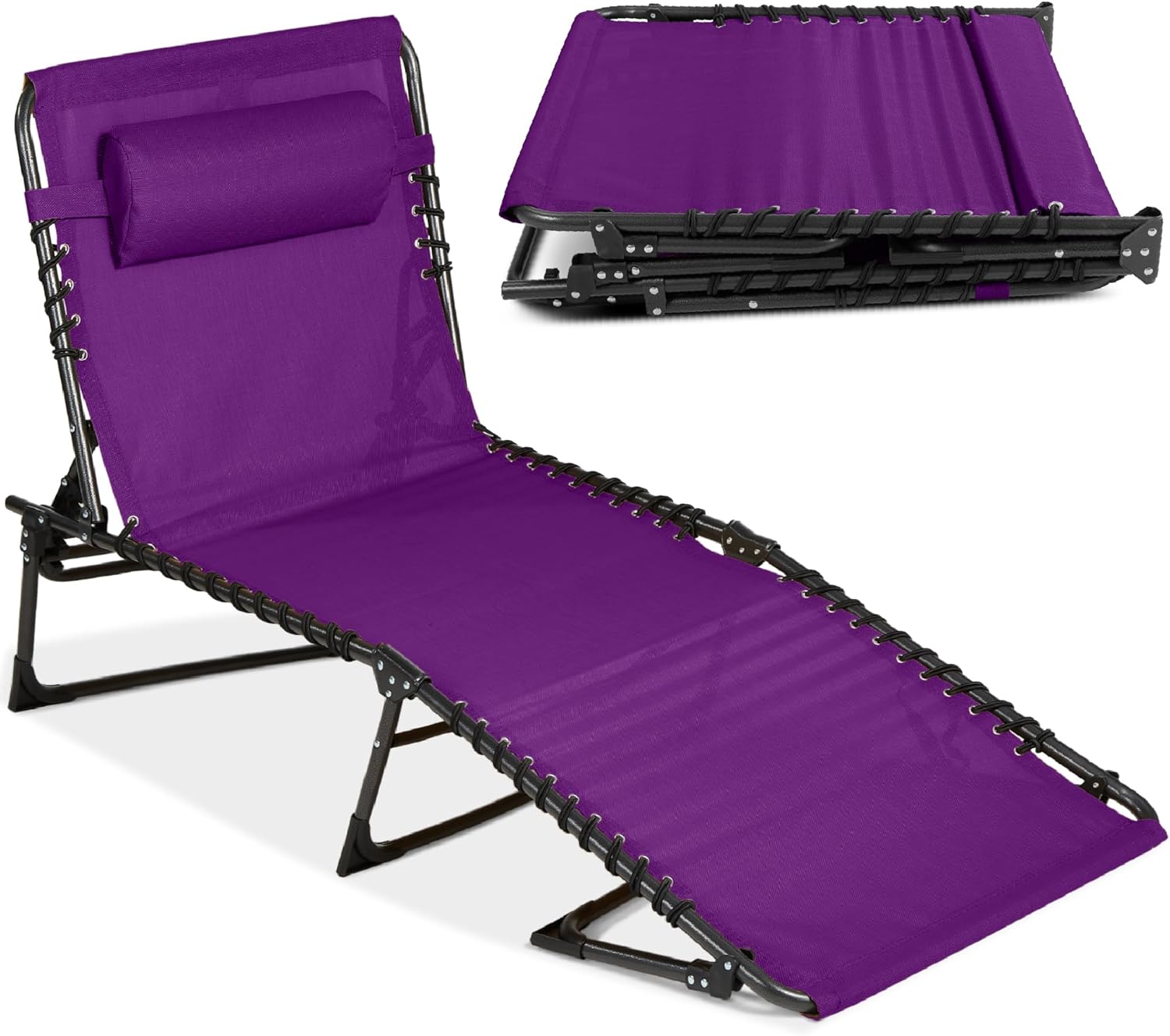 Portable Outdoor Folding Recliner for Lawn - 8 Positions