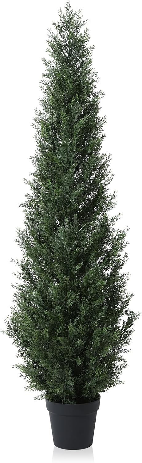 5FT Artificial Cedar Topiary Trees for Outdoors - Perfect Decor