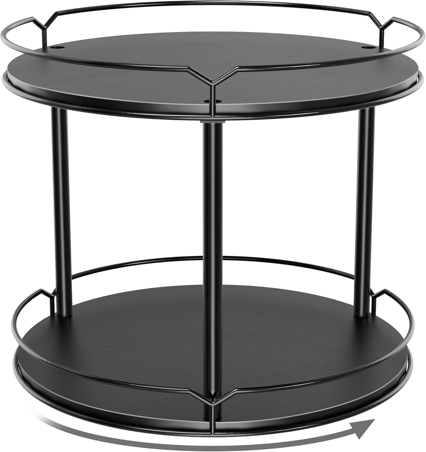 Lazy Susan Organizer 2 Tier - Stylish Wooden Spice Rack